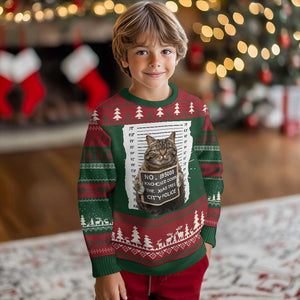 Funny Cat Ugly Christmas Sweater Mugshot I Knocked Down The Xmas Tree TS10 Christmas Print Your Wear