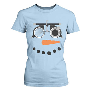 Christmas Optometry T Shirt For Women Funny Snowman Optometrist Eye Doctor Ophthalmologist TS10 Light Blue Print Your Wear