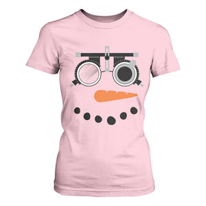 Christmas Optometry T Shirt For Women Funny Snowman Optometrist Eye Doctor Ophthalmologist TS10 Light Pink Print Your Wear