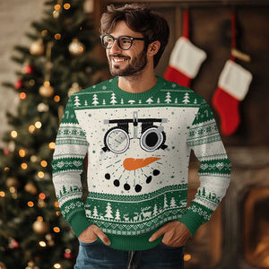 Optometry Ugly Christmas Sweater Funny Snowman Optometrist Eye Doctor Ophthalmologist TS10 Green Print Your Wear