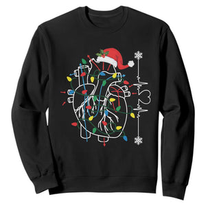 Christmas Cardiac Nurse Sweatshirt Anatomical Xmas Heart Anatomy TS10 Black Print Your Wear