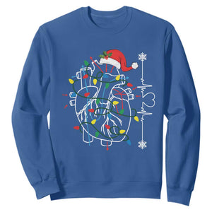 Christmas Cardiac Nurse Sweatshirt Anatomical Xmas Heart Anatomy TS10 Royal Blue Print Your Wear