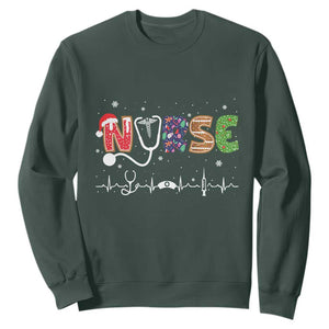 Nurse Christmas Sweatshirt Nursing RN LPN NP Nicu Xmas Gift TS10 Dark Forest Green Print Your Wear