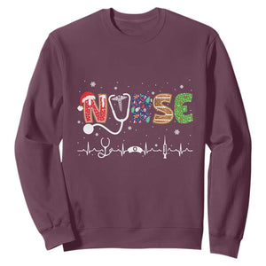 Nurse Christmas Sweatshirt Nursing RN LPN NP Nicu Xmas Gift TS10 Maroon Print Your Wear