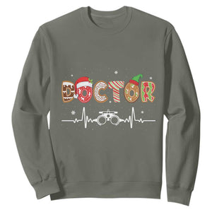 Christmas Optometry Sweatshirt Ophthalmologist Optometrist Eye Doctor Nurse Gift TS10 Military Green Print Your Wear