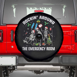 Christmas ER Nurse Spare Tire Cover Rockin Around Skeleton Emergency Room RN TS10 Black Print Your Wear