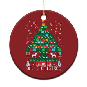 Xmas Chemistry Teacher Christmas Ornament Oh Chemistree Laboratory Lab Tech Teacher Xmas Gift TS10 Circle Red Print Your Wear