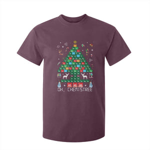 Christmas Chemistry Teacher T Shirt For Kid Oh Chemistree Laboratory Lab Tech Teacher Xmas Gift TS10 Maroon Print Your Wear