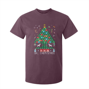 Christmas Chemistry Teacher T Shirt For Kid Oh Chemistree Laboratory Lab Tech Teacher Xmas Gift TS10 Maroon Print Your Wear