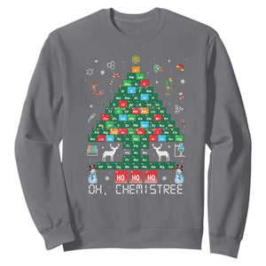 Christmas Chemistry Teacher Sweatshirt Oh Chemistree Laboratory Lab Tech Teacher Xmas Gift TS10 Charcoal Print Your Wear