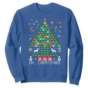 Christmas Chemistry Teacher Sweatshirt Oh Chemistree Laboratory Lab Tech Teacher Xmas Gift TS10 Royal Blue Print Your Wear