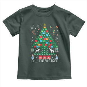 Christmas Chemistry Teacher Toddler T Shirt Oh Chemistree Laboratory Lab Tech Teacher Xmas Gift TS10 Dark Forest Green Print Your Wear
