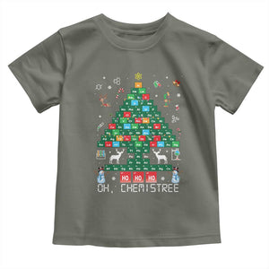 Christmas Chemistry Teacher Toddler T Shirt Oh Chemistree Laboratory Lab Tech Teacher Xmas Gift TS10 Military Green Print Your Wear