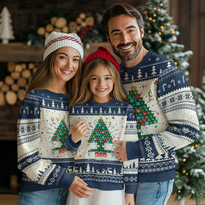Xmas Chemistry Teacher Ugly Christmas Sweater Oh Chemistree Laboratory Lab Tech Teacher Xmas Gift TS10 Navy Print Your Wear
