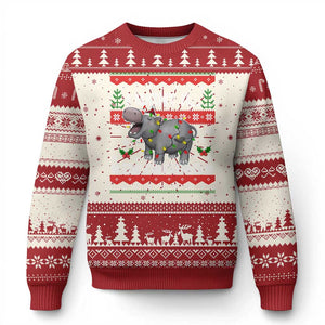 Funny Ugly Christmas Sweater I Want A Hippopotamus For Xmas Moo Deng Ugly Gift TS10 Red Print Your Wear