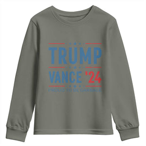 Trump Vance 2024 Youth Sweatshirt Proud To Be Garbage Vote Trump President TS10 Military Green Print Your Wear