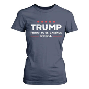 Donald Trump 2024 T Shirt For Women Proud To Be Garbage Vote Trump President TS10 Navy Print Your Wear