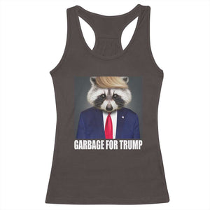 Funny Raccoon Garbage For Trump 2024 Racerback Tank Top TS10 Dark Chocolate Print Your Wear