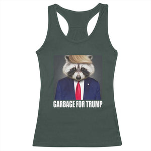 Funny Raccoon Garbage For Trump 2024 Racerback Tank Top TS10 Dark Forest Green Print Your Wear