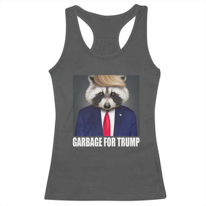 Funny Raccoon Garbage For Trump 2024 Racerback Tank Top TS10 Dark Heather Print Your Wear