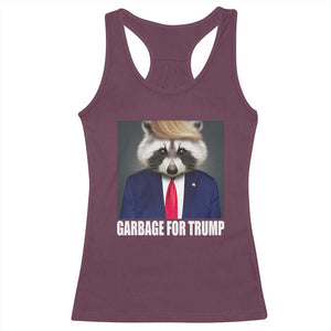 Funny Raccoon Garbage For Trump 2024 Racerback Tank Top TS10 Maroon Print Your Wear