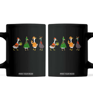 Christmas Ducks Coffee Mug Funny Animals Farm Lover Gift Xmas Light TS10 Black Print Your Wear