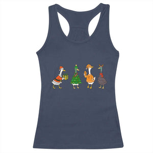Christmas Ducks Racerback Tank Top Funny Animals Farm Lover Gift Xmas Light TS10 Navy Print Your Wear