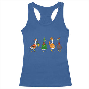 Christmas Ducks Racerback Tank Top Funny Animals Farm Lover Gift Xmas Light TS10 Royal Blue Print Your Wear