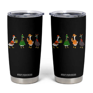 Christmas Ducks Tumbler Cup Funny Animals Farm Lover Gift Xmas Light TS10 Black Print Your Wear