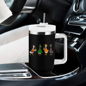 Christmas Ducks Tumbler With Handle Funny Animals Farm Lover Gift Xmas Light TS10 Print Your Wear