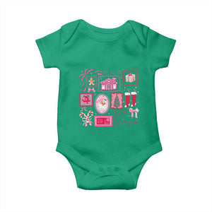 Pink Christmas Baby Onesie Old Xmas Vintage Pink Santa Claus TS10 Irish Green Print Your Wear