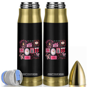 Pink Christmas Bullet Tumbler Old Xmas Vintage Pink Santa Claus TS10 Black Print Your Wear