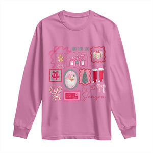 Pink Christmas Long Sleeve Shirt Old Xmas Vintage Pink Santa Claus TS10 Azalea Print Your Wear