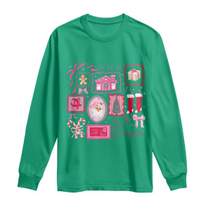 Pink Christmas Long Sleeve Shirt Old Xmas Vintage Pink Santa Claus TS10 Irish Green Print Your Wear