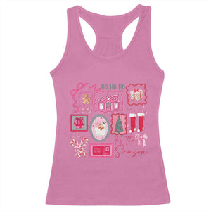 Pink Christmas Racerback Tank Top Old Xmas Vintage Pink Santa Claus TS10 Azalea Print Your Wear