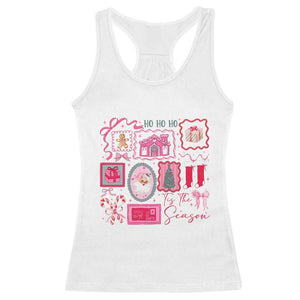 Pink Christmas Racerback Tank Top Old Xmas Vintage Pink Santa Claus TS10 White Print Your Wear