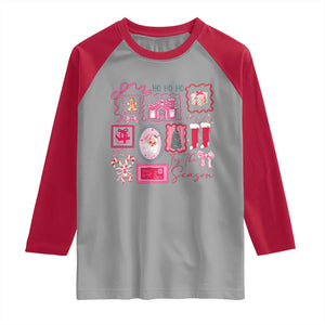 Pink Christmas Raglan Shirt Old Xmas Vintage Pink Santa Claus TS10 Sport Gray Red Print Your Wear