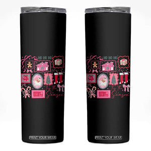 Pink Christmas Skinny Tumbler Old Xmas Vintage Pink Santa Claus TS10 Black Print Your Wear