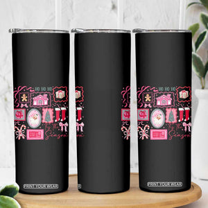 Pink Christmas Skinny Tumbler Old Xmas Vintage Pink Santa Claus TS10 Print Your Wear