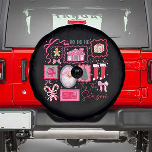 Pink Christmas Spare Tire Cover Old Xmas Vintage Pink Santa Claus TS10 Black Print Your Wear