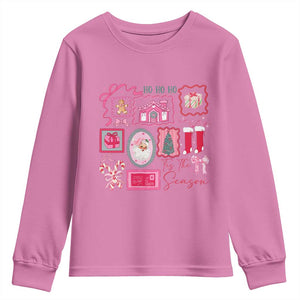 Pink Christmas Youth Sweatshirt Old Xmas Vintage Pink Santa Claus TS10 Azalea Print Your Wear