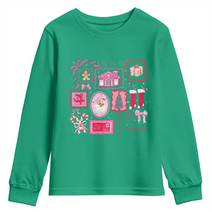Pink Christmas Youth Sweatshirt Old Xmas Vintage Pink Santa Claus TS10 Irish Green Print Your Wear