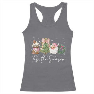 Christmas Tis The Season Racerback Tank Top Cute Winter Old Xmas Vintage Pink Santa Claus TS10 Charcoal Print Your Wear