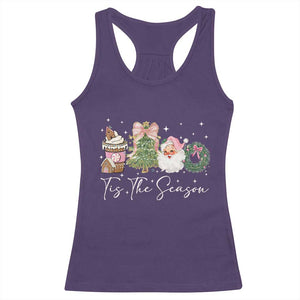 Christmas Tis The Season Racerback Tank Top Cute Winter Old Xmas Vintage Pink Santa Claus TS10 Purple Print Your Wear