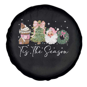 Christmas Tis The Season Spare Tire Cover Cute Winter Old Xmas Vintage Pink Santa Claus TS10 Print Your Wear
