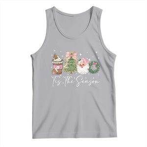 Christmas Tis The Season Tank Top Cute Winter Old Xmas Vintage Pink Santa Claus TS10 Athletic Heather Print Your Wear