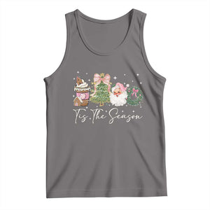 Christmas Tis The Season Tank Top Cute Winter Old Xmas Vintage Pink Santa Claus TS10 Deep Heather Print Your Wear