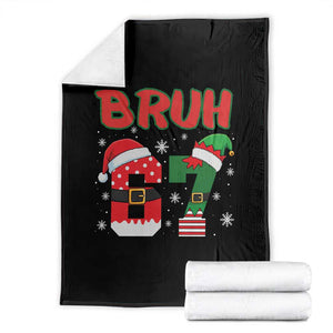 67 Christmas Throw Blanket Six Seven Bruh Funny Boys Kids Meme Pajamas Gen Alpha Slang TS10 Black Print Your Wear