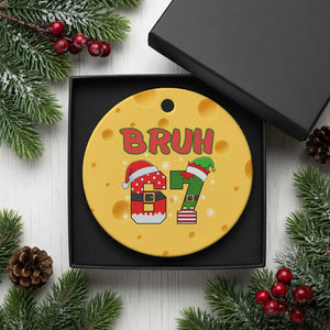67 Christmas Ceramic Ornament Six Seven Bruh Funny Boys Kids Meme Pajamas Gen Alpha Slang TS10 1pc Yellow Cheese Print Your Wear