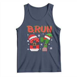 67 Christmas Tank Top Six Seven Bruh Funny Boys Kids Meme Pajamas Gen Alpha Slang TS10 Navy Print Your Wear